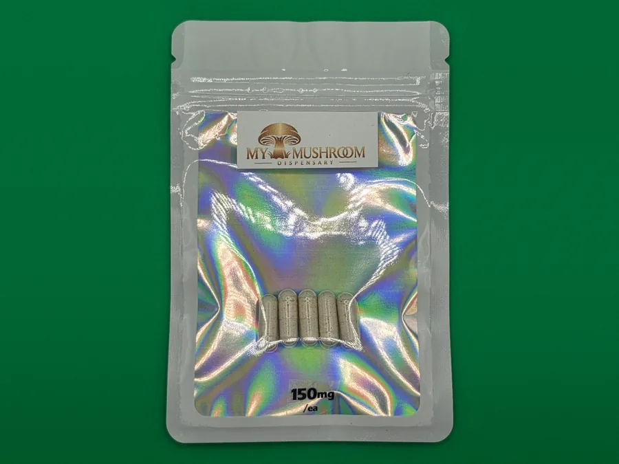 150 mg microdose capsules in a My Mushroom Dispensary pack