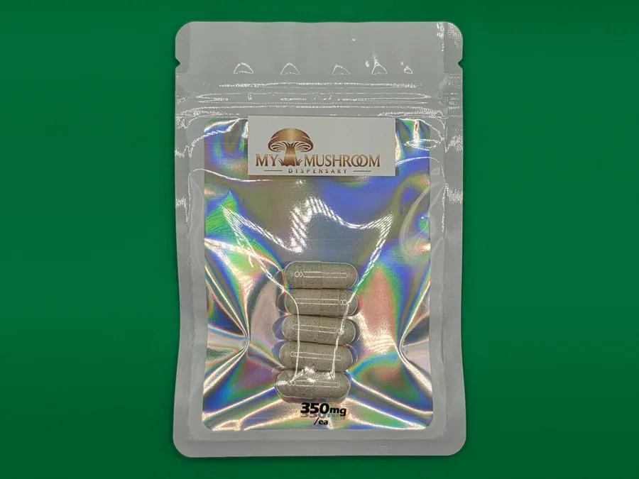 350 mg microdose capsules in a My Mushroom Dispensary pack
